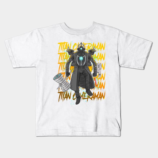 titan cameraman skibidi toilet Kids T-Shirt by Draw For Fun 